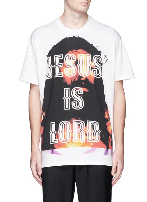 givenchy mens jesus is lord t shirt|Givenchy 'jesus Is Lord' Print T.